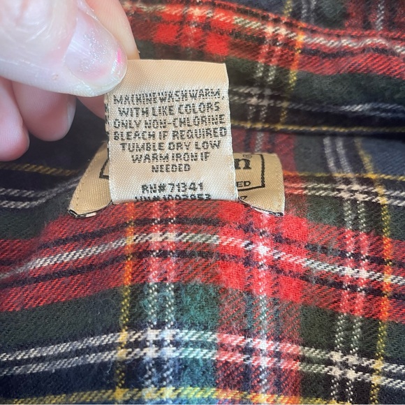 LL Bean Plaid Button Down Flannel Shirt Men’s Sz XL - Picture 8 of 10